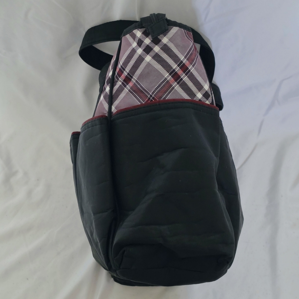 Eddie Bauer Diaper Bag Tote In Black, Grey, & Red - Picture 5 of 8